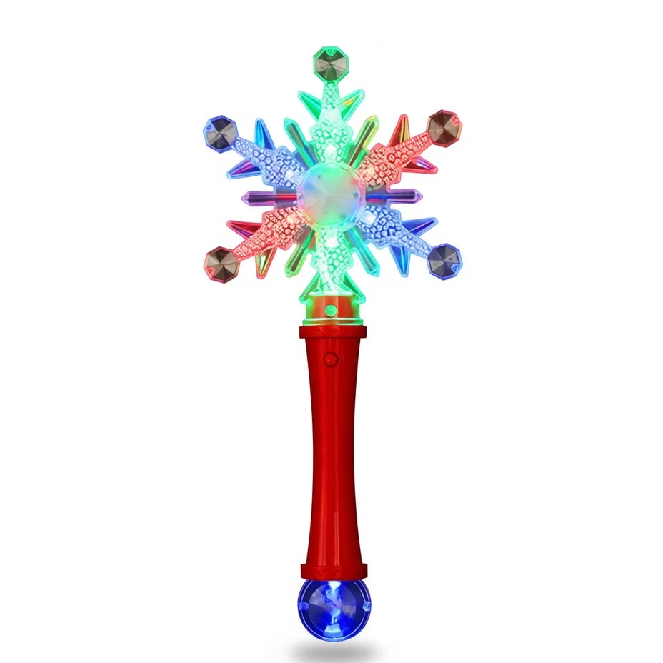 10" LED Snowflake Wand Handheld Flashing Light Up Party Toy