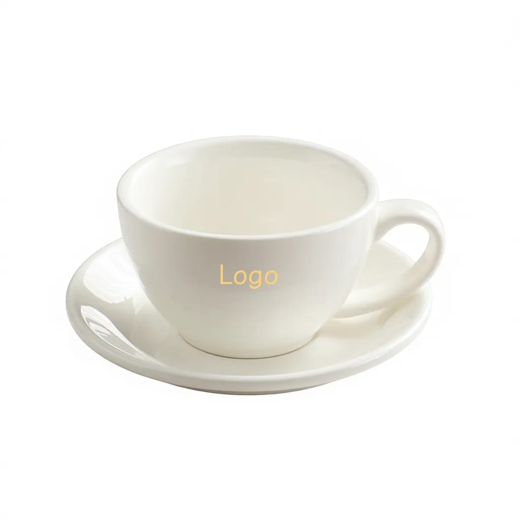 10 oz Classic Ceramic Cappuccino Cup Saucer Set Latte Art