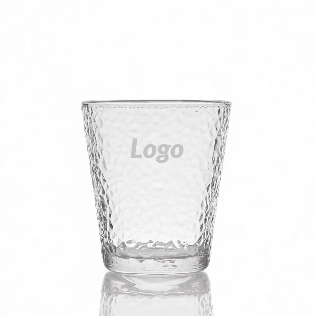 11oz Textured Hammered Glass Drinking Tumbler for Juice