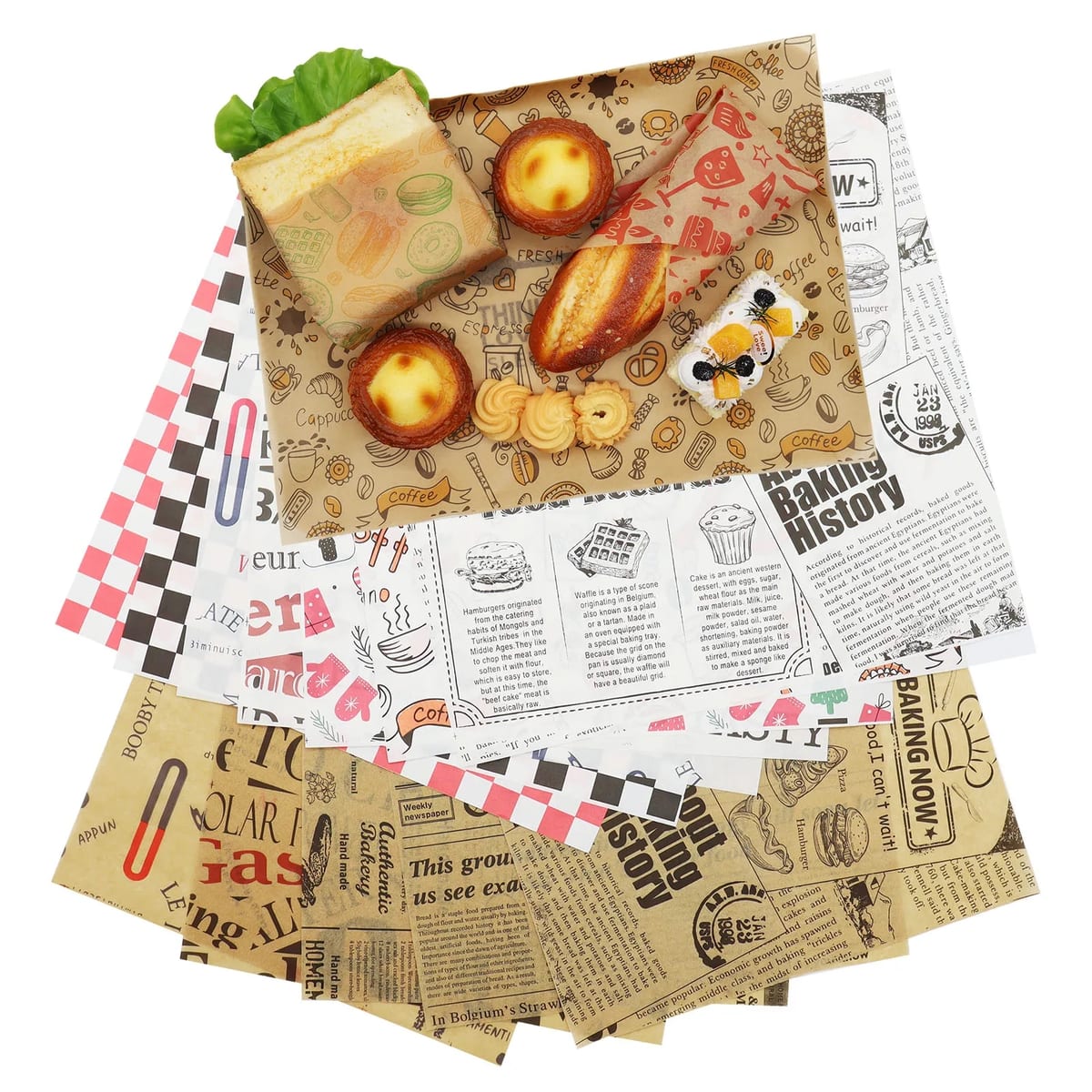 12x12" Custom Greaseproof Deli Burger Wrap Food Basket Liner