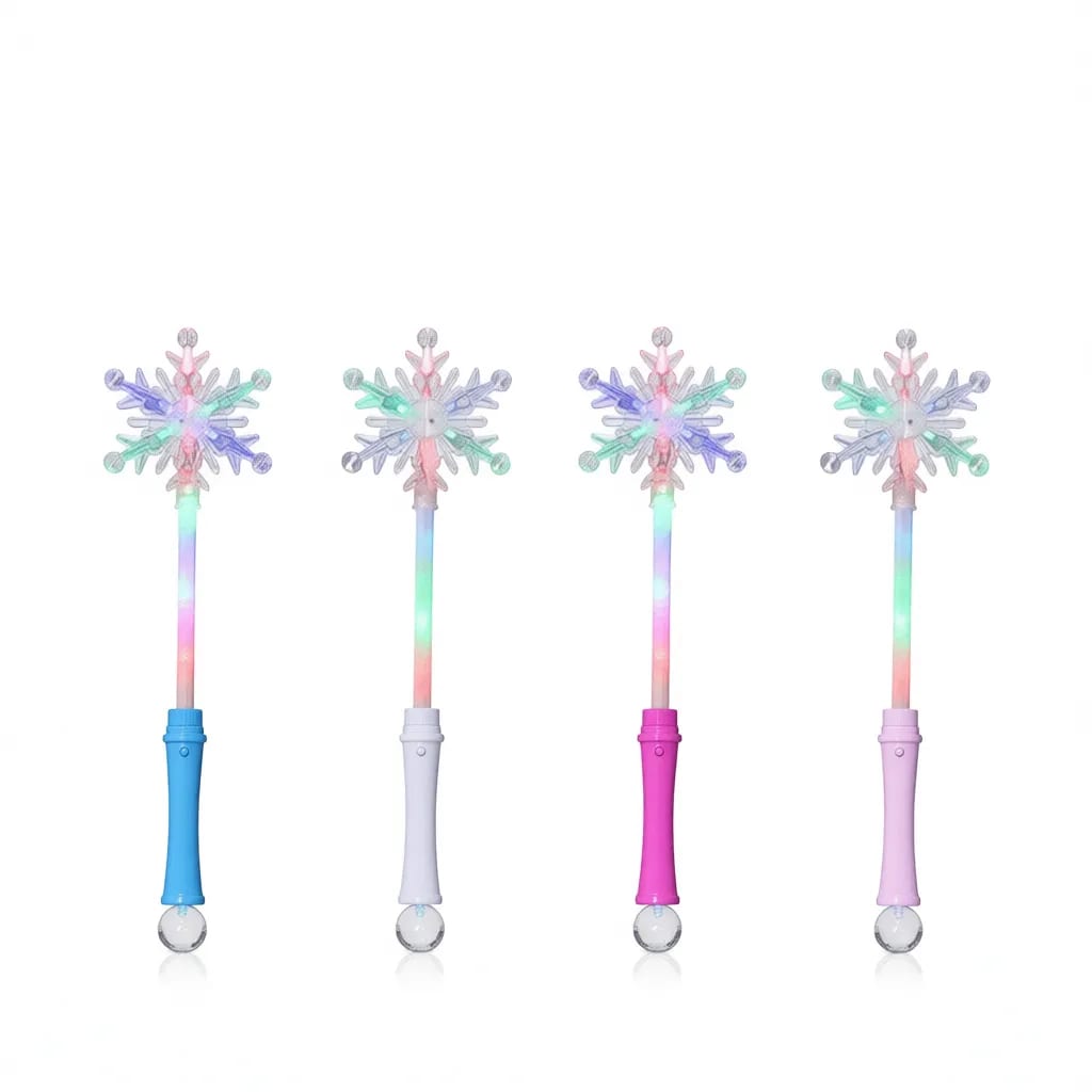 16" LED Snowflake Wand Flashing Light Up Concert Glow Stick