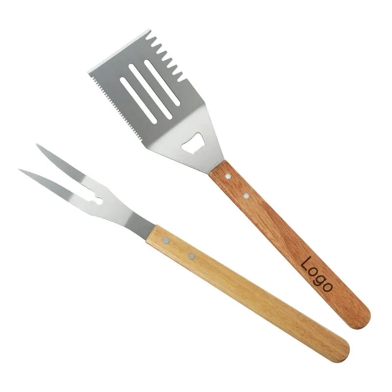 2 Piece Stainless Steel BBQ Grilling Tool Utensil Set