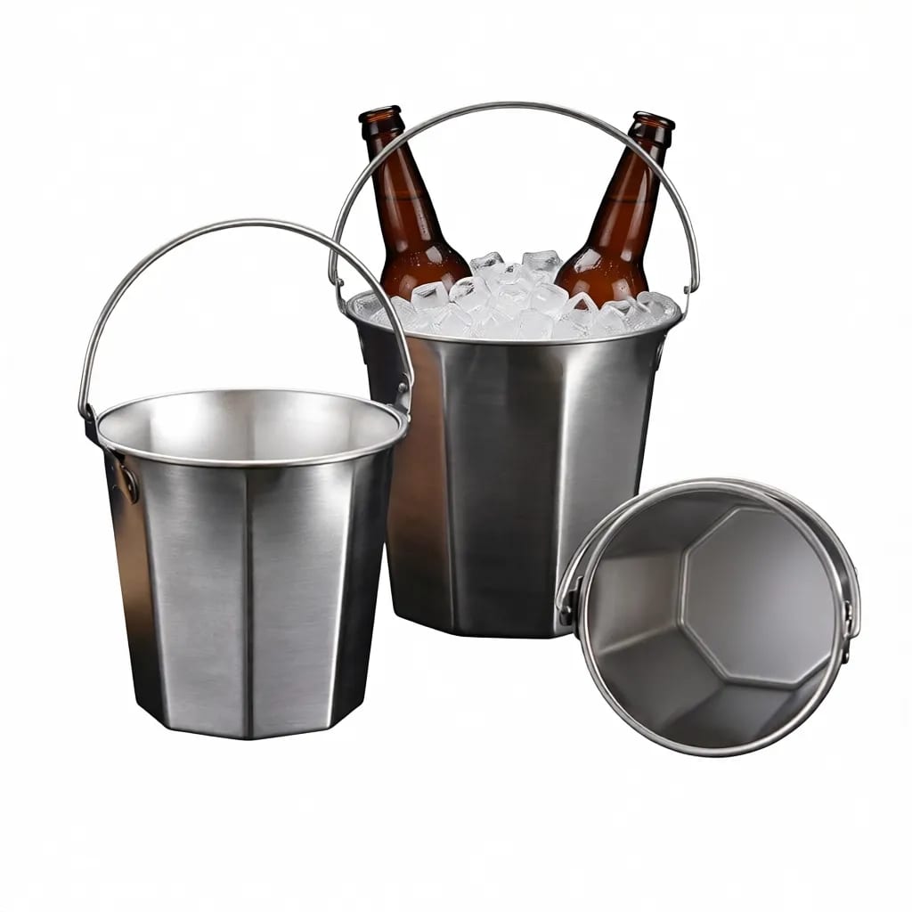 304 Stainless Steel Octagonal 5L Ice Bucket Wine Chiller Tub