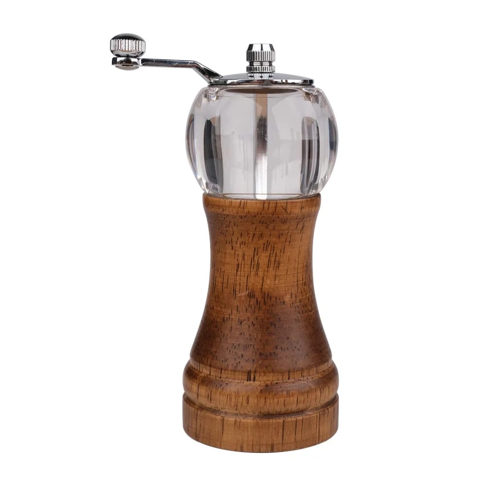 5.2 Inch Hand Crank Wood Acrylic Salt Pepper Grinder Mill