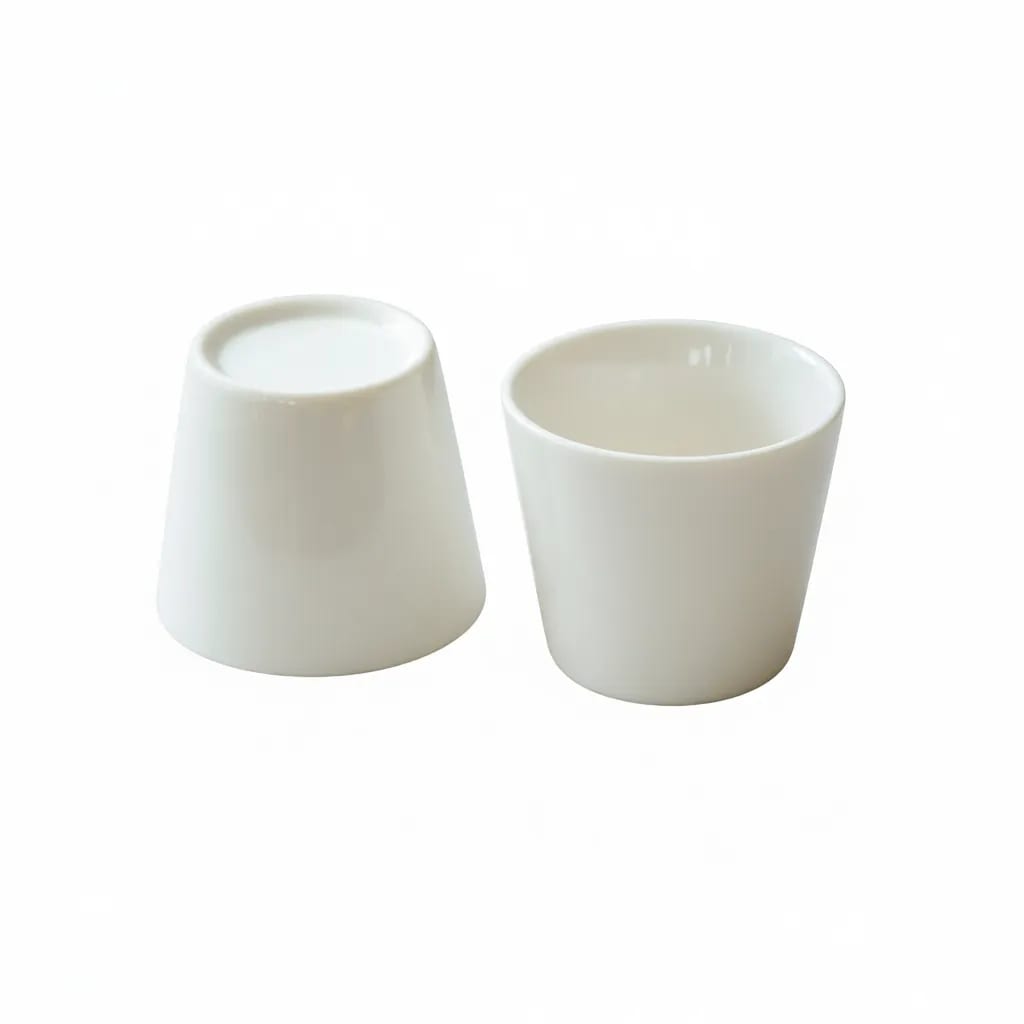 6 oz White Ceramic Espresso Cup Minimalist Handleless Mug