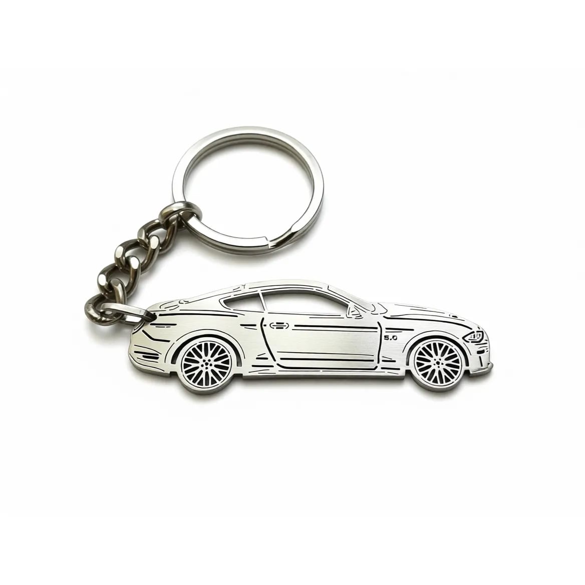 65mm Stainless Steel Sports Coupe Silhouette Keychain Holder
