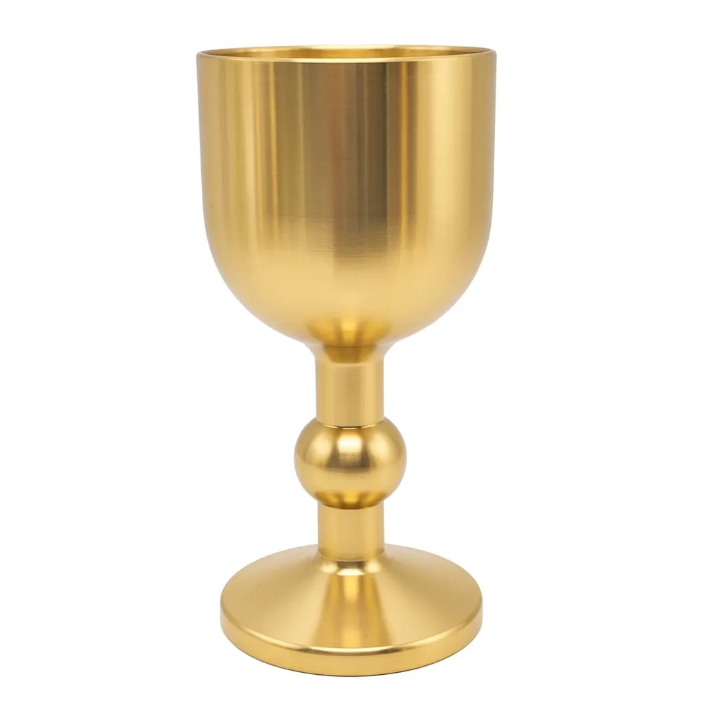 80ml Vintage Solid Brass Mini Goblet Holy Water Chalice
