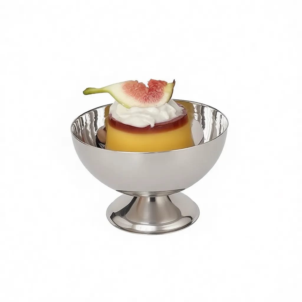 9oz Stainless Steel Pedestal Ice Cream Sundae Dessert Bowl