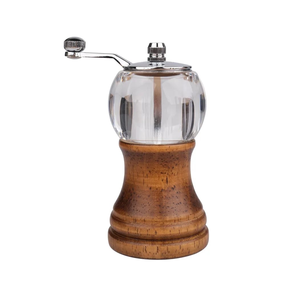 Adjustable Hand Crank Wood Acrylic Salt Pepper Grinder Mill
