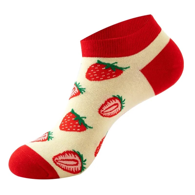 Adult Knitted Ankle Socks Colorful Patterned Logo Footwear