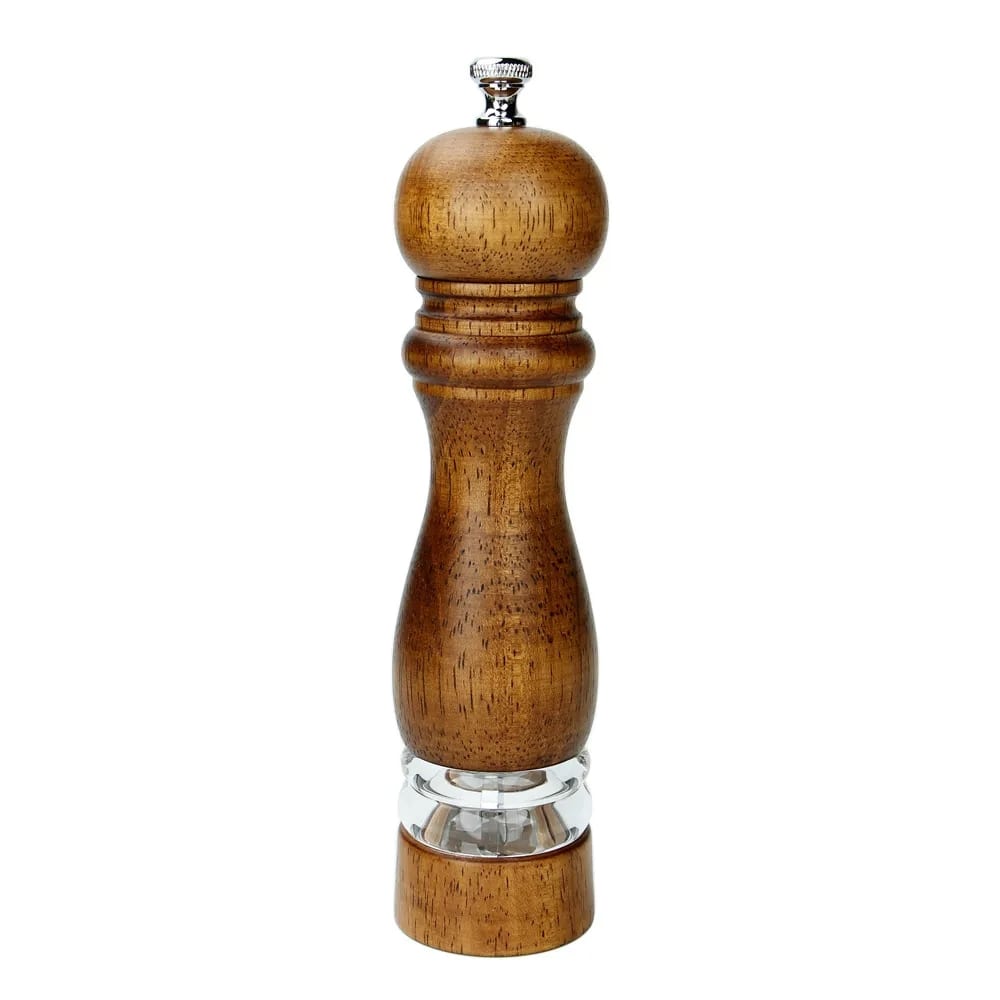 Classic 8 Inch Wood Salt Pepper Grinder Mill Acrylic Window
