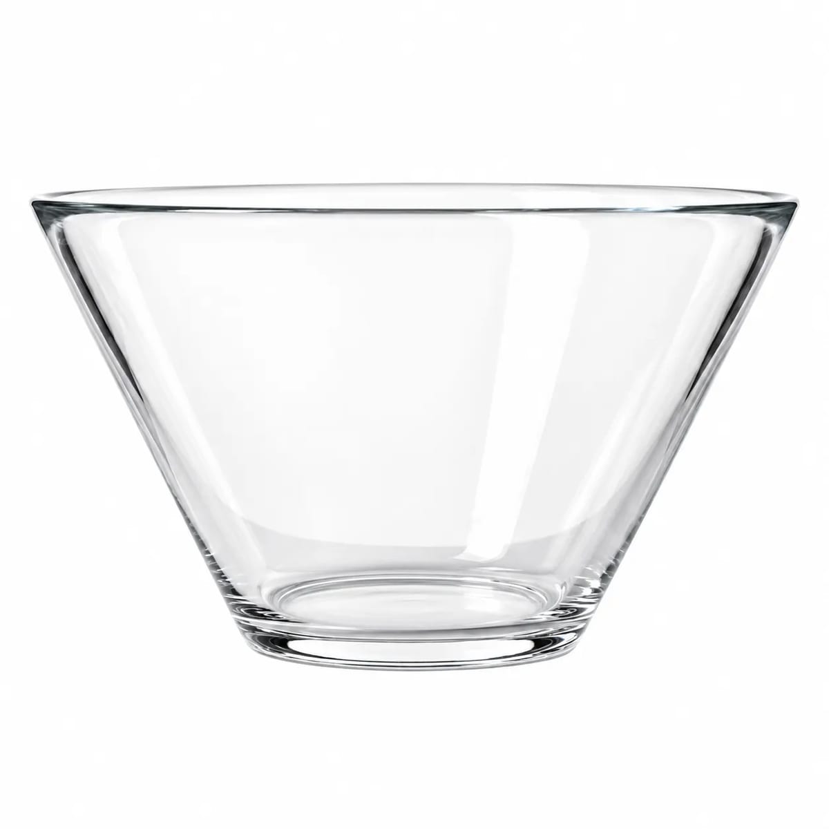 Clear Conical Glass Salad Bowl 1800ml Heat Resistant Dish
