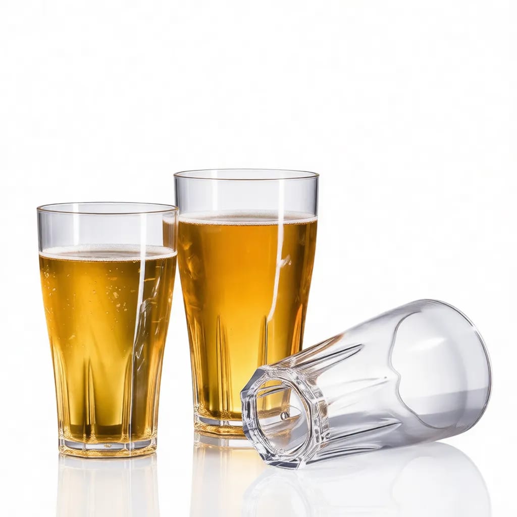 Clear Octagonal Polycarbonate Beer Tumbler Beverage Cup