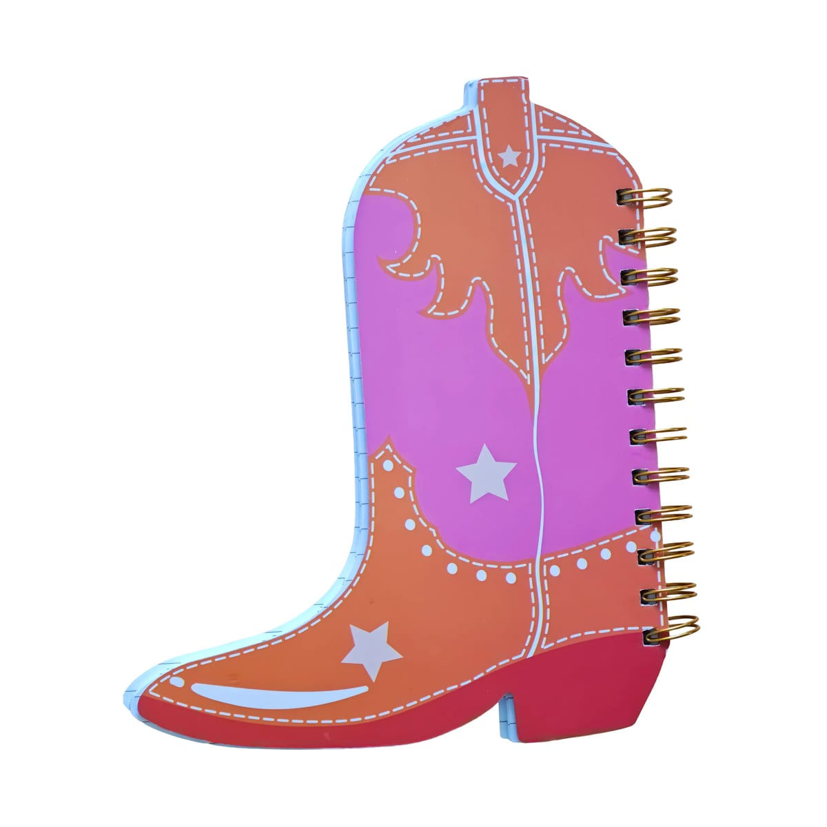 Cowboy Boot Shaped Die Cut Spiral Lined Writing Notebook