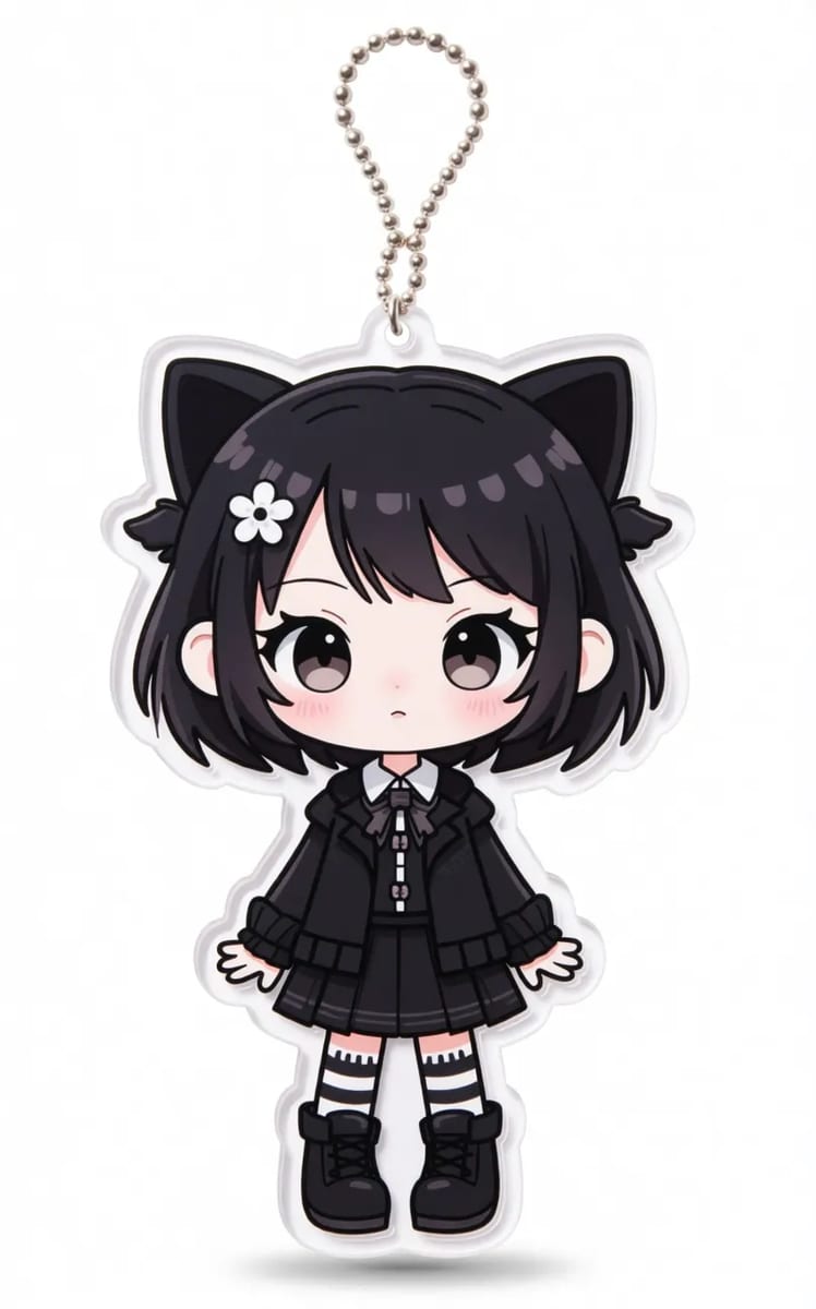 Custom Printed Cartoon Character Clear Acrylic Pendant Charm