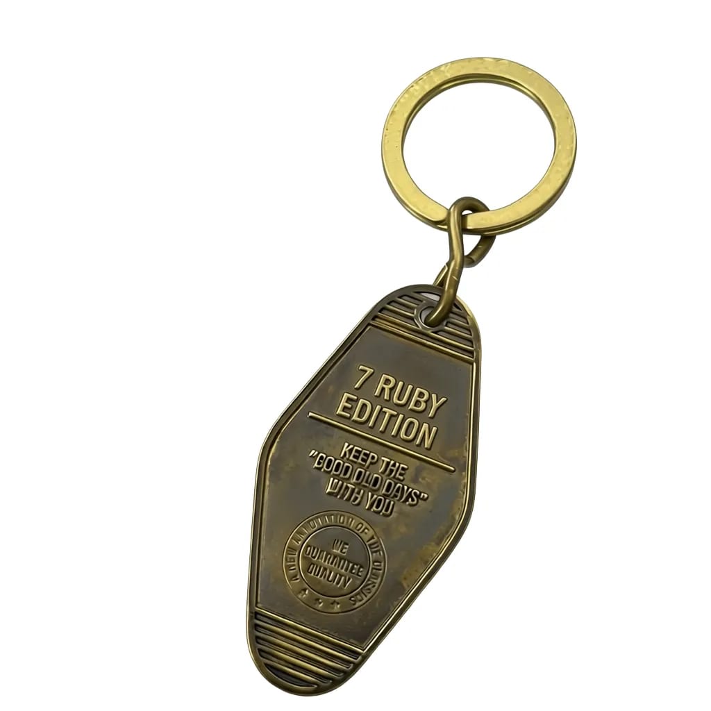 Custom Vintage Style Brass Hotel Motel Key Tag Keychain