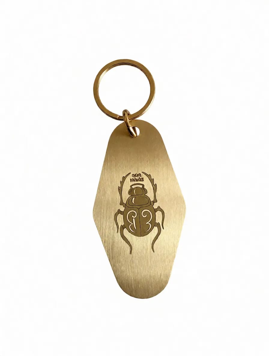Durable Brushed Brass Vintage Style Hotel Key Tag Fob