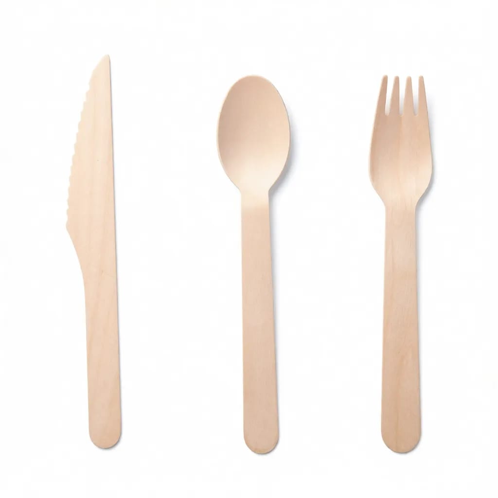 Eco-Friendly Disposable Wooden Cutlery Set Knife Fork Spoon