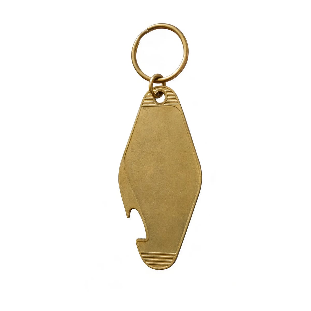 Engravable Solid Brass Motel Key Tag Bottle Opener Keyring