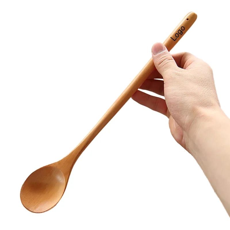 Extra Long Handle Natural Wood Kitchen Stirring Spoon