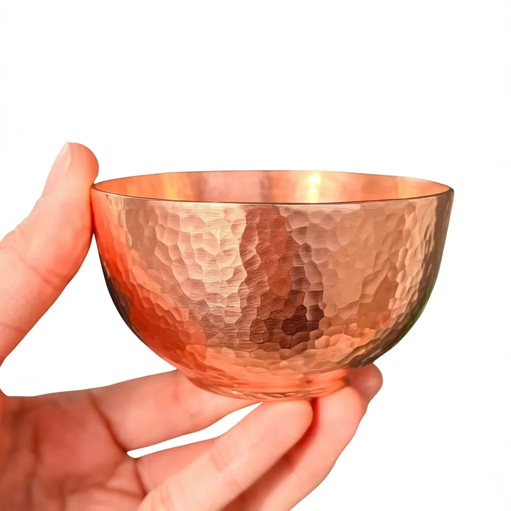 Hand Hammered Pure Copper Artisan Tea Ceremony Serving Bowl