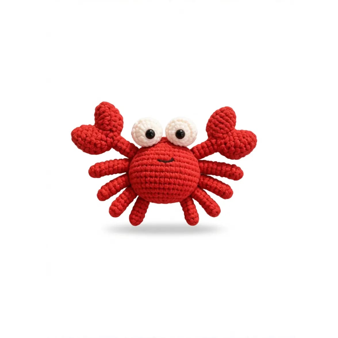 Handcrafted Crocheted Red Crab Stuffed Animal Toy Figure