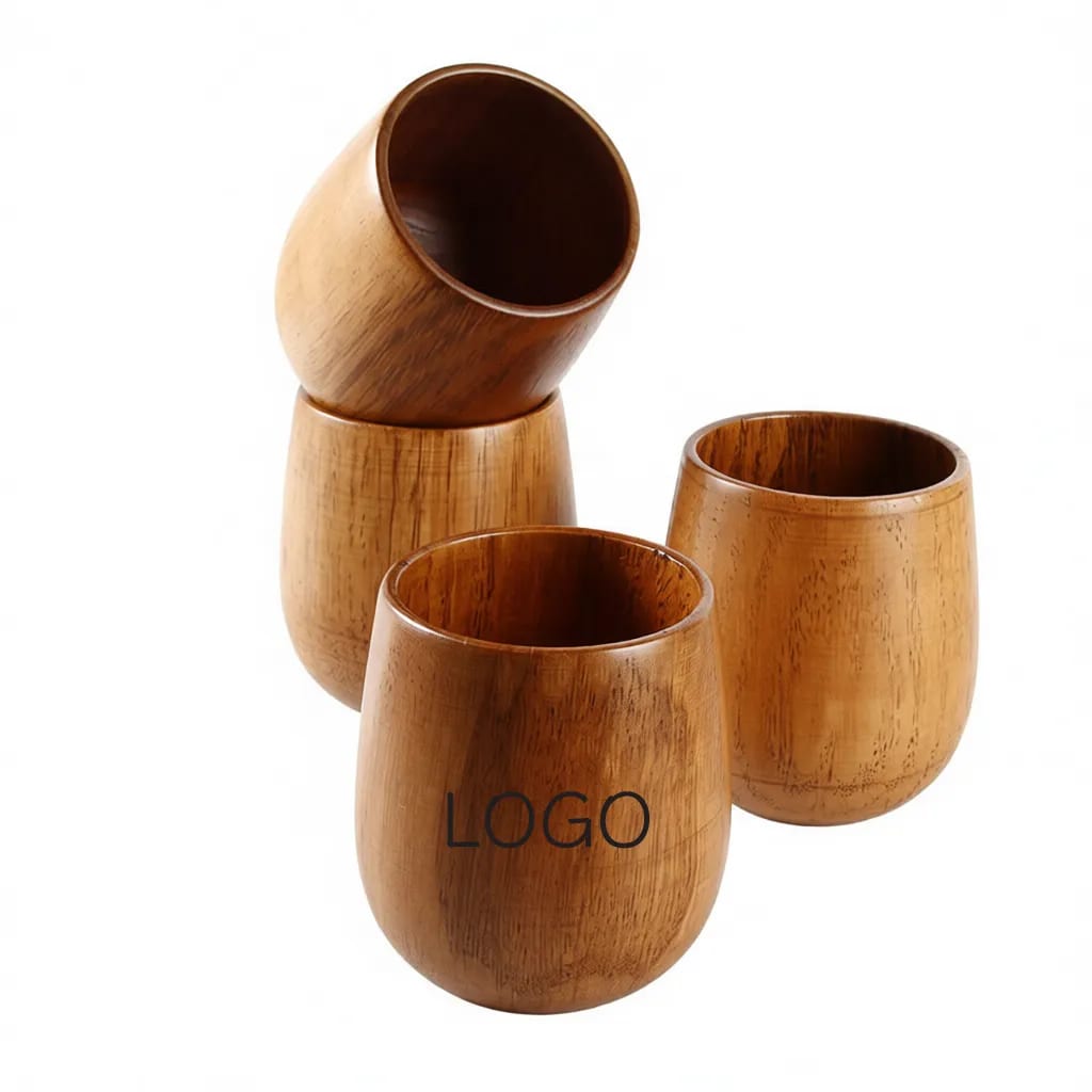 Handcrafted Solid Wood Rounded Barrel Style Beverage Tumbler