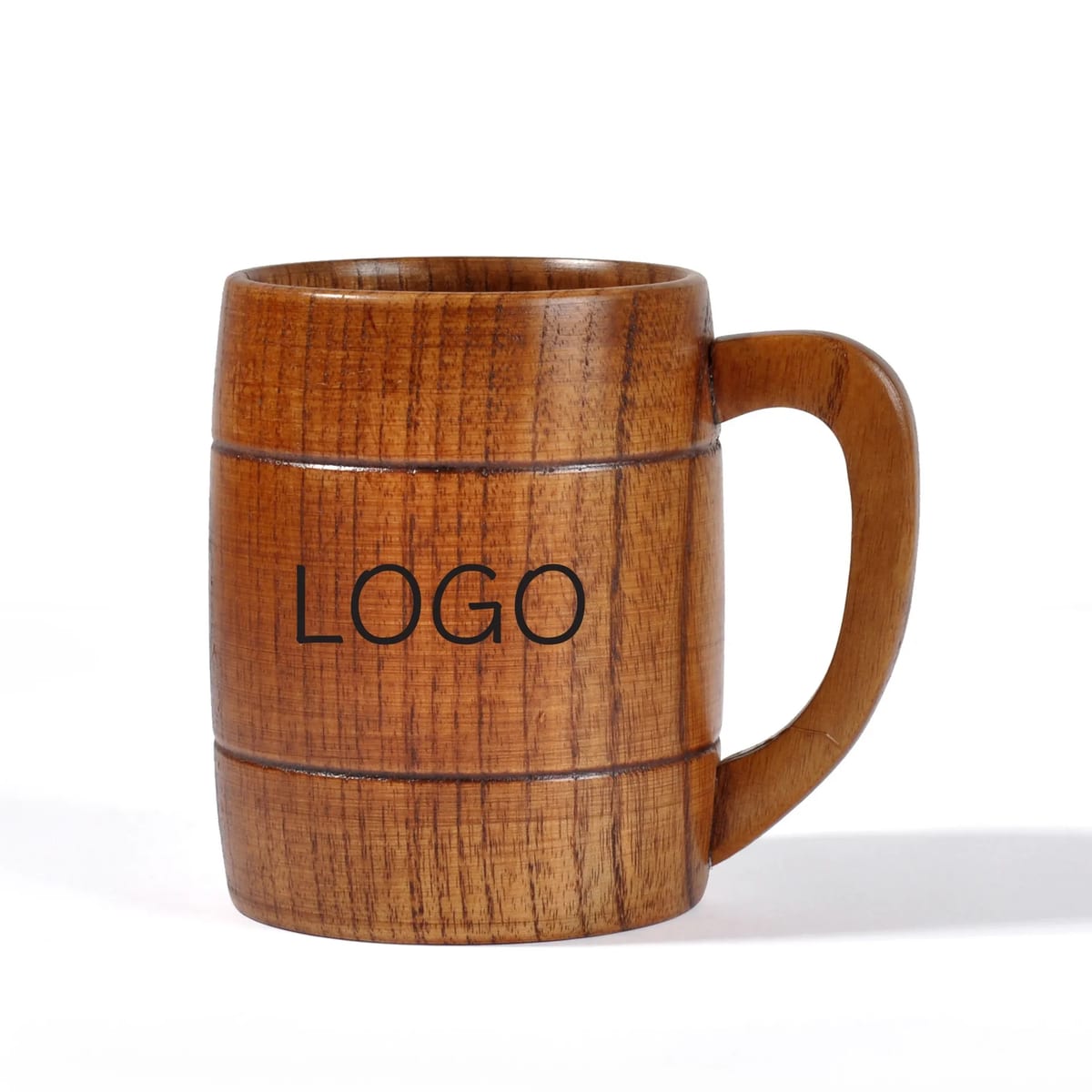 Handcrafted Solid Wood Rustic Barrel Style Beverage Mug