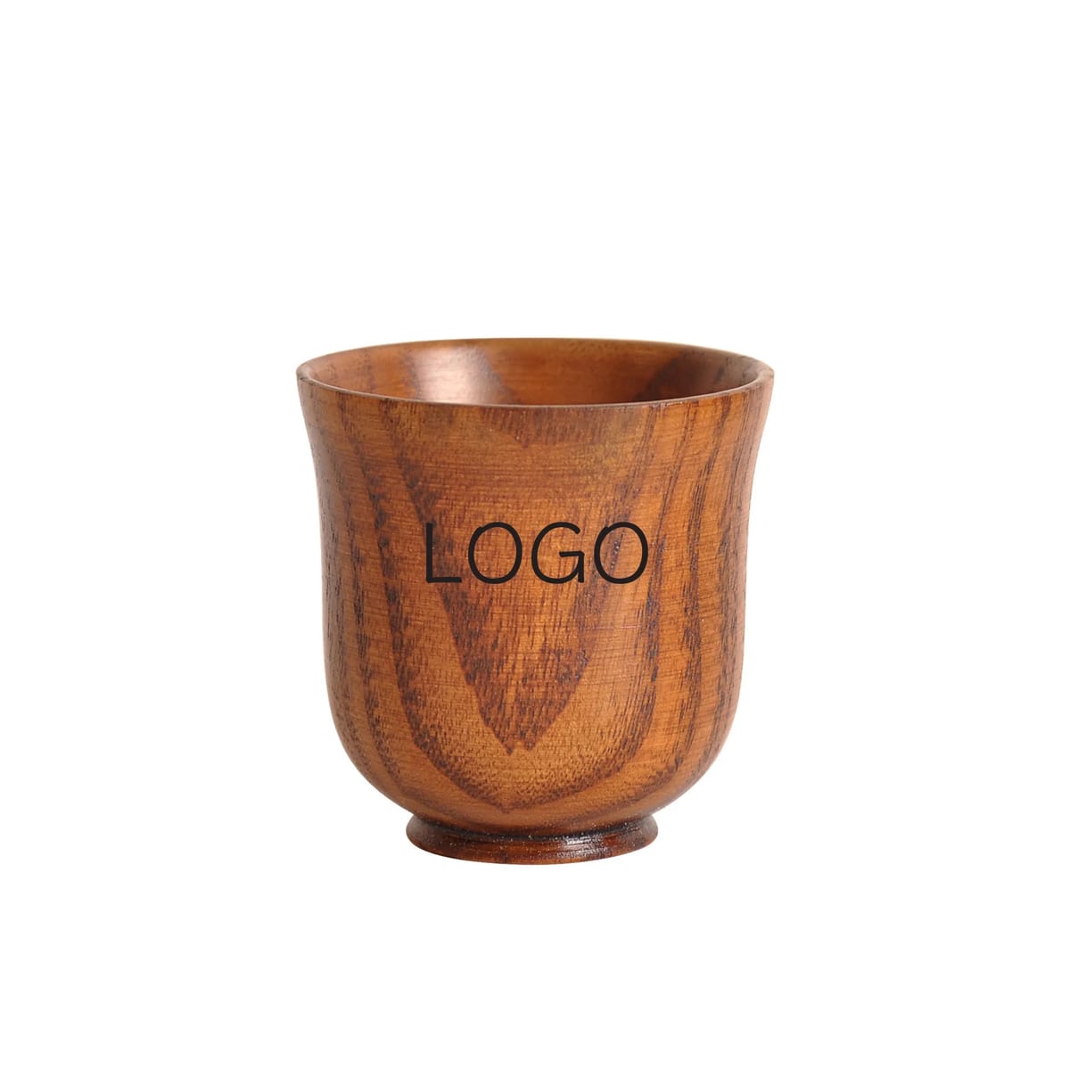 Handcrafted Solid Wood Tulip Shaped Sake Spirits Tasting Cup