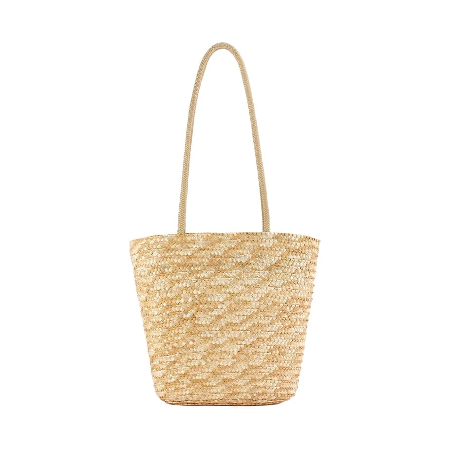 Handcrafted Woven Straw Shoulder Bag Summer Beach Tote