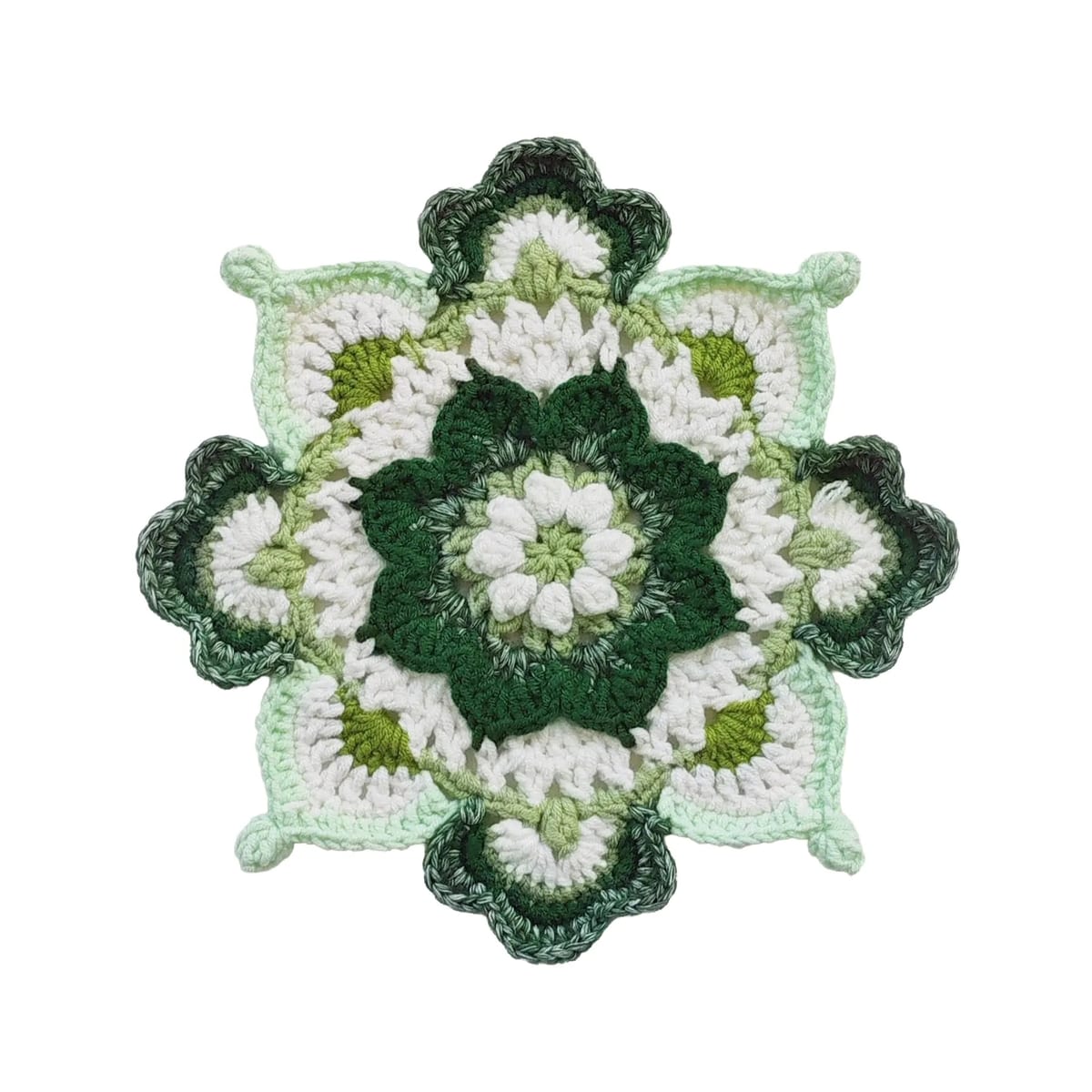 Handmade Crochet Floral Mandala Coaster 5x5 Inch Mug Mat