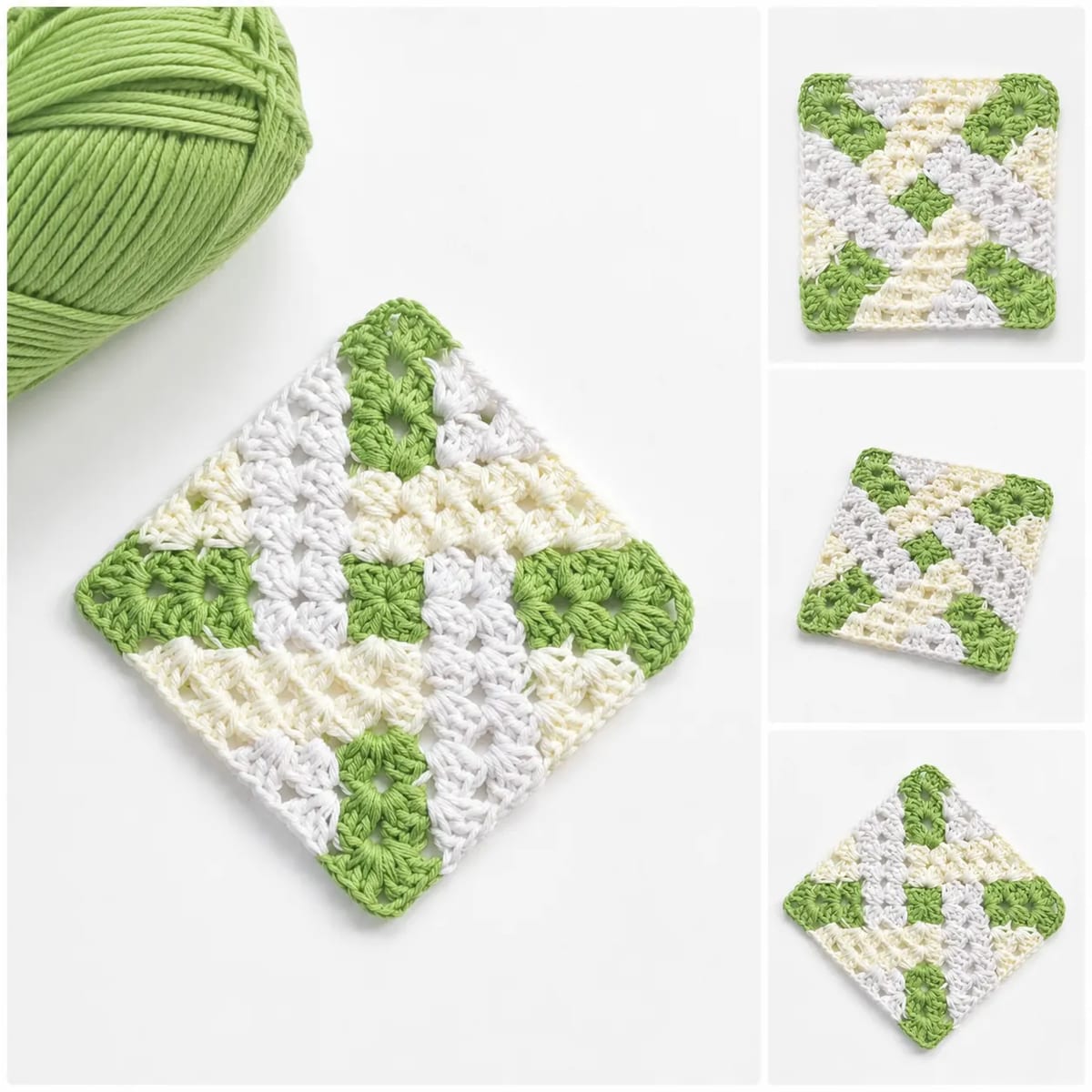 Handmade Crochet Granny Square Coaster 5x5 Inch Table Mat
