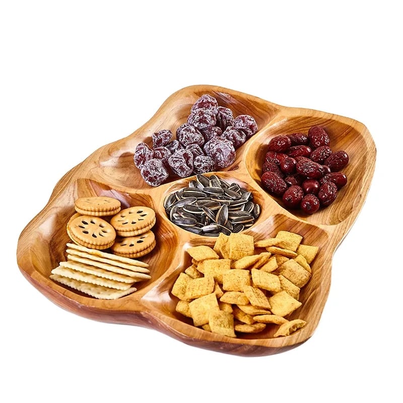 Large 16.5" x 12" Natural Cedar Wood Divided Serving Platter
