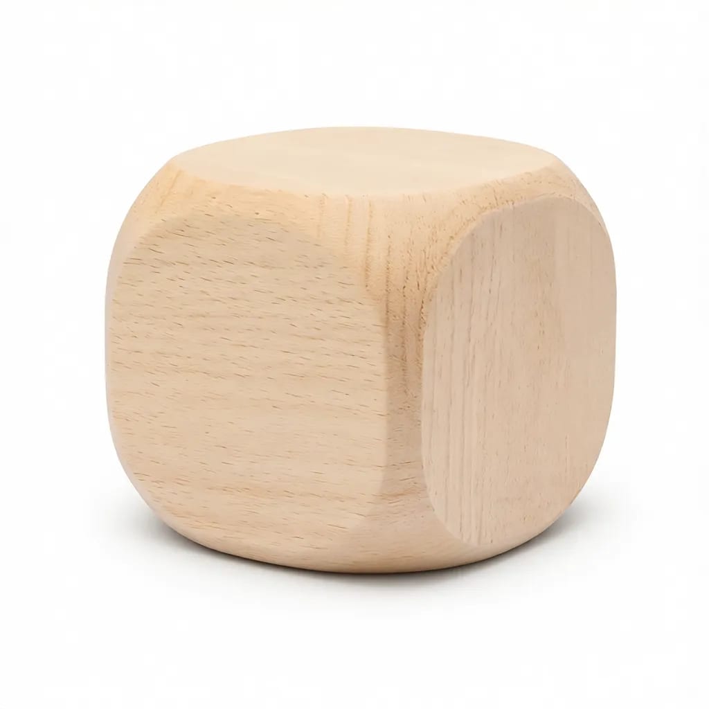 Large Natural Wood Blank DIY Craft Cube Rounded Corners 80mm