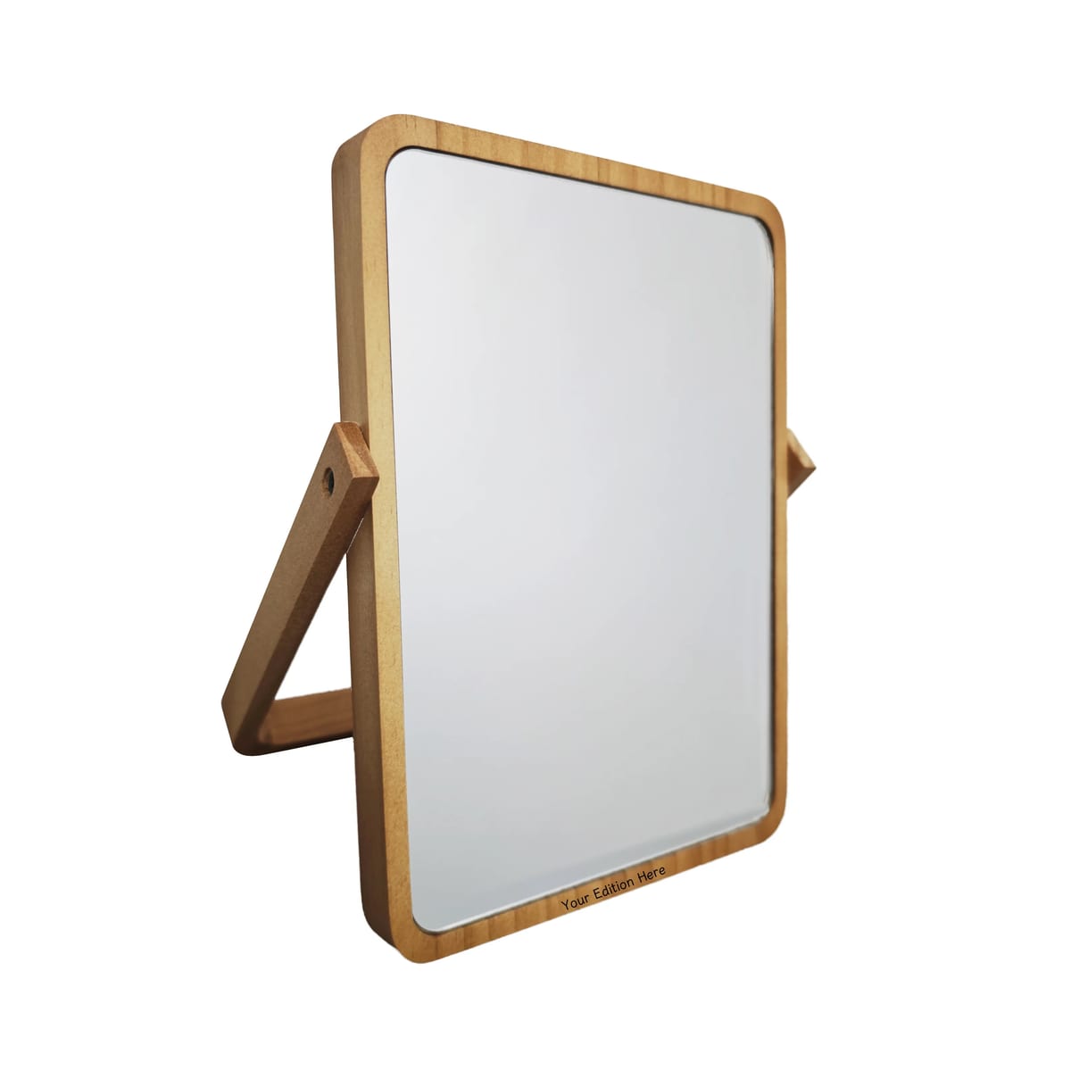 Modern Wooden Frame Square Tabletop Vanity Makeup Mirror