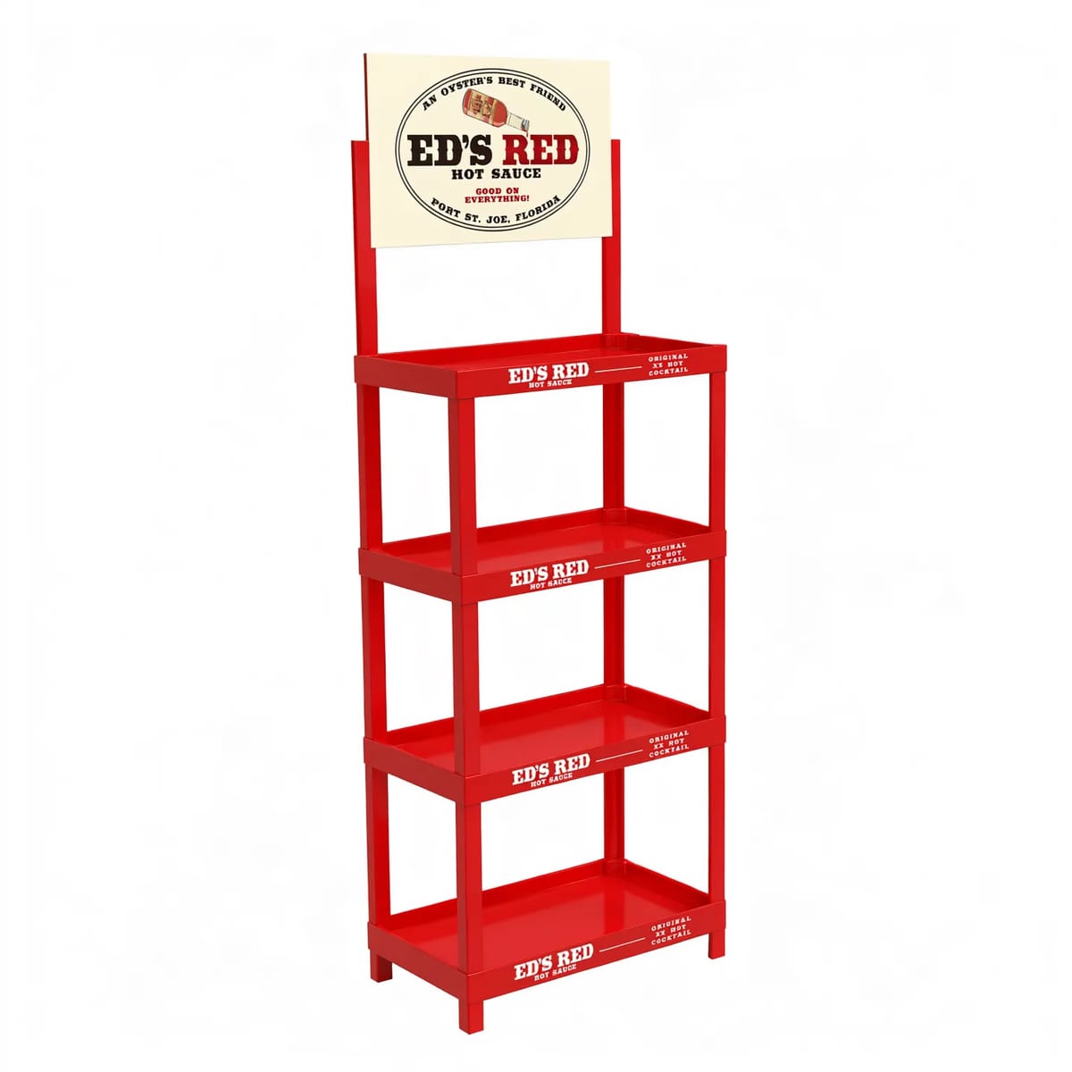 Modular Four Tier Plastic Retail Floor Display Rack Shelf