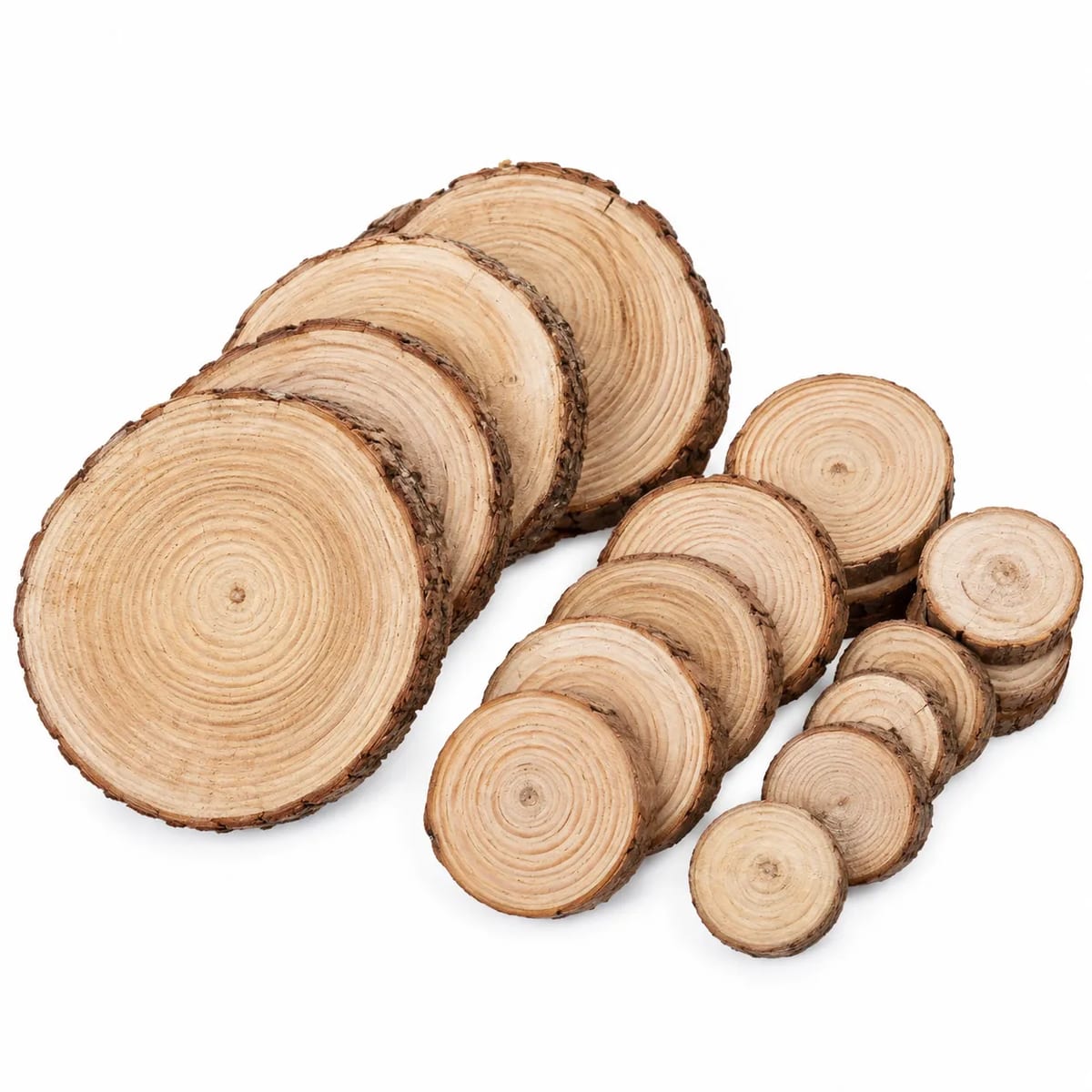 Natural Pine Wood Slices Round Tree Bark Craft Disc Plaque