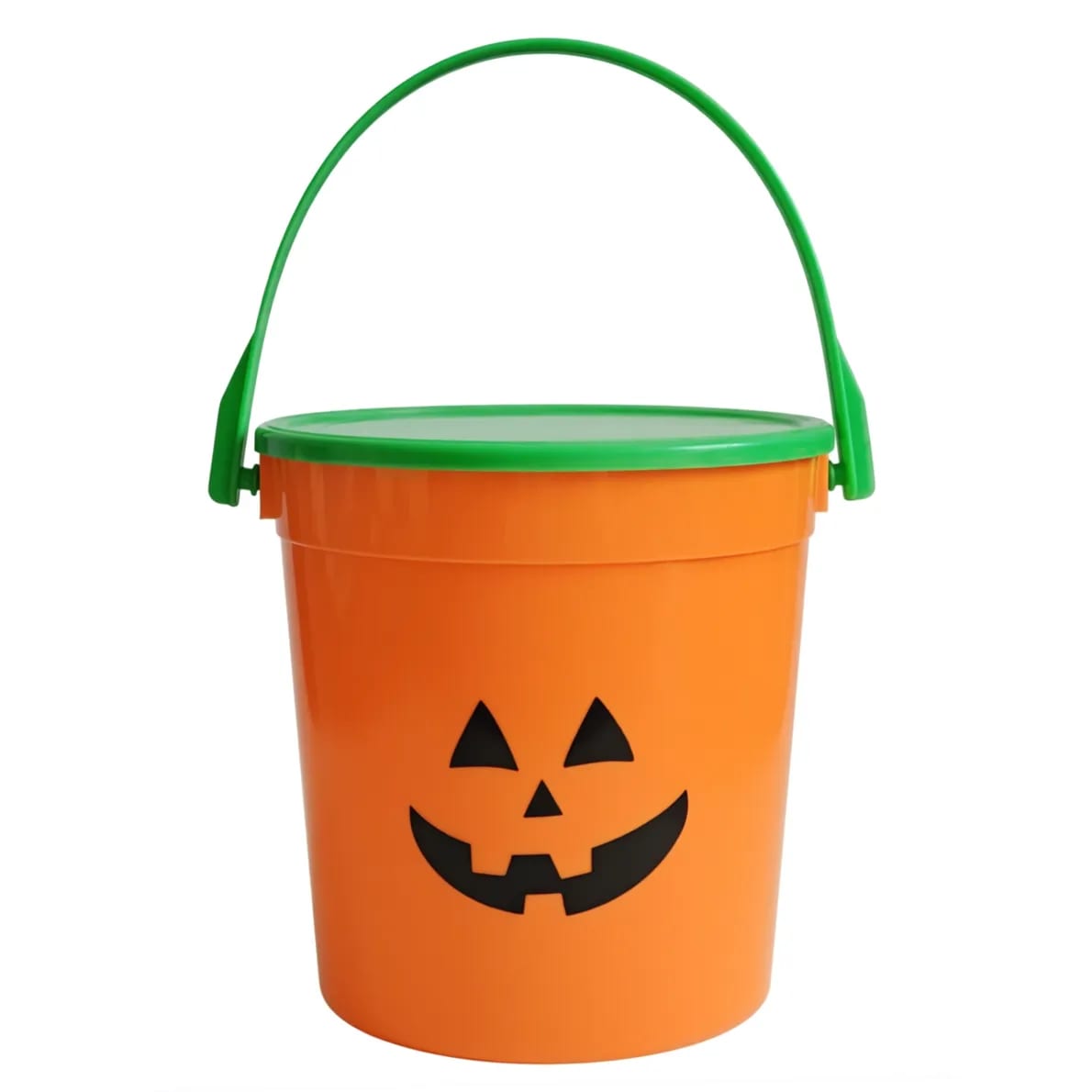 Orange Halloween Food Grade 32oz Plastic Bucket Lid Handle