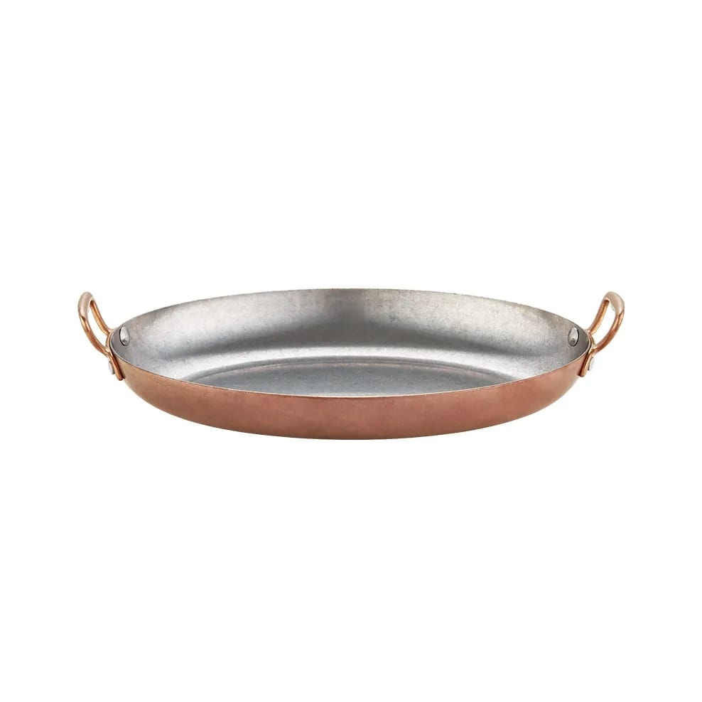 Oval Stainless Steel Serving Pan Copper Finish Fish Dish