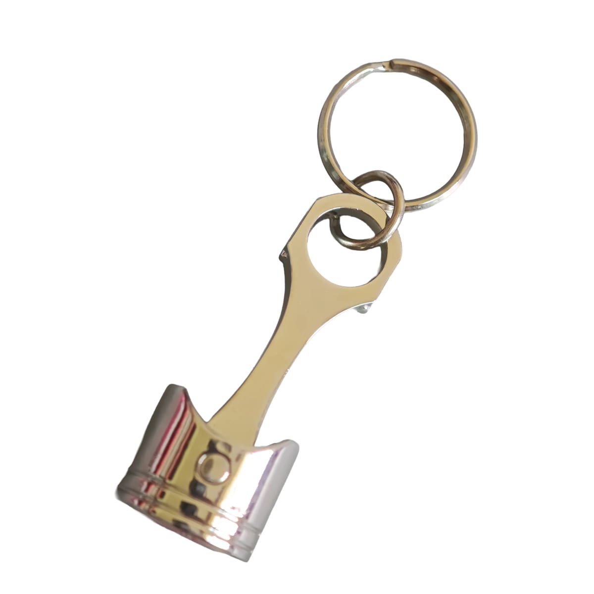 Polished Metal Engine Piston Automotive Replica Keychain