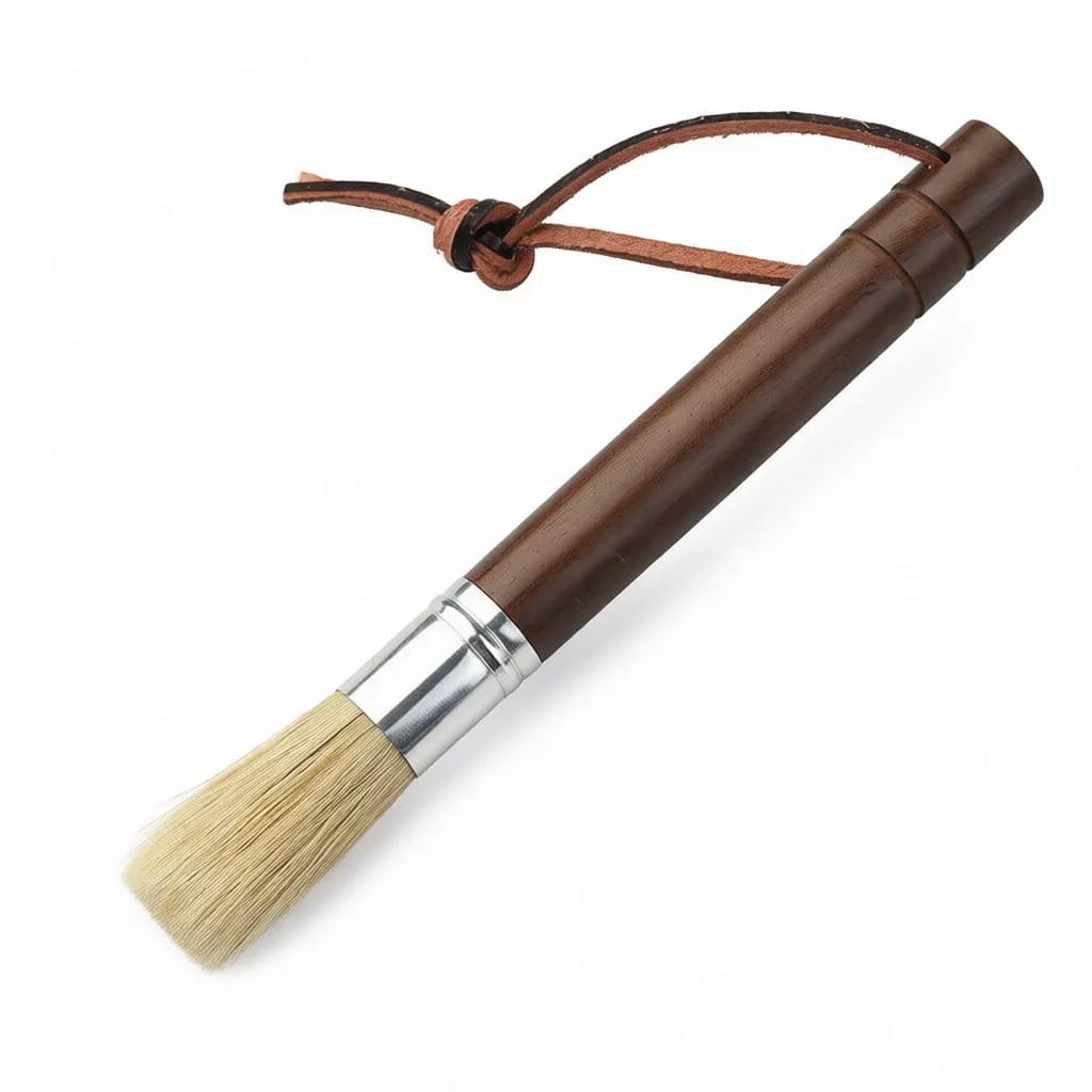 Premium Walnut Wood Handle Coffee Grinder Cleaning Brush