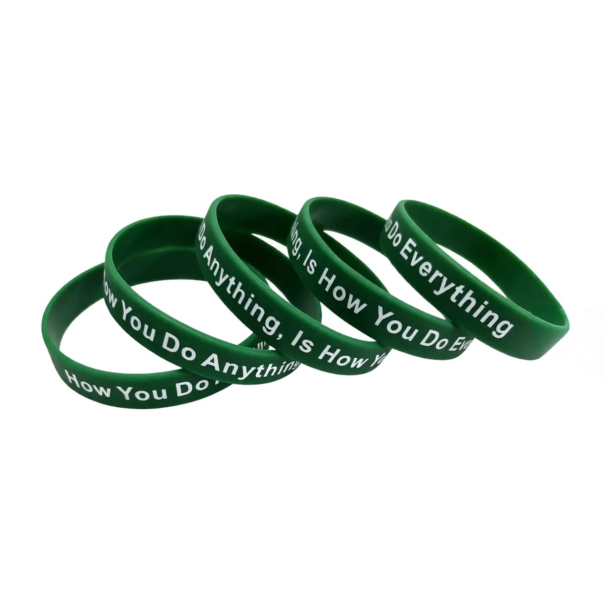 Printed Silicone Wristband 202x12x2mm Custom Color Bracelet