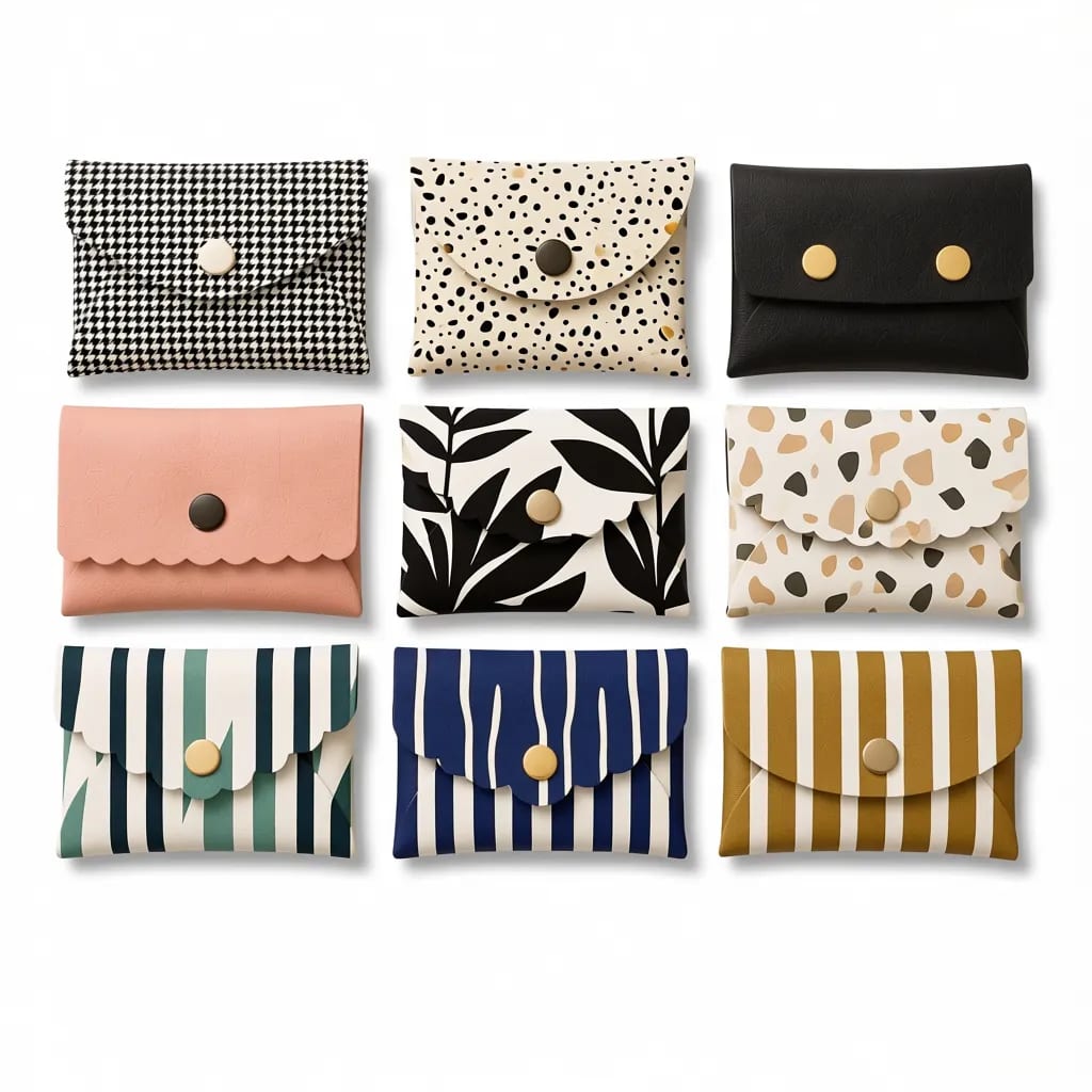 PU Leather Envelope Coin Purse Snap Card Wallet Pocket Pouch
