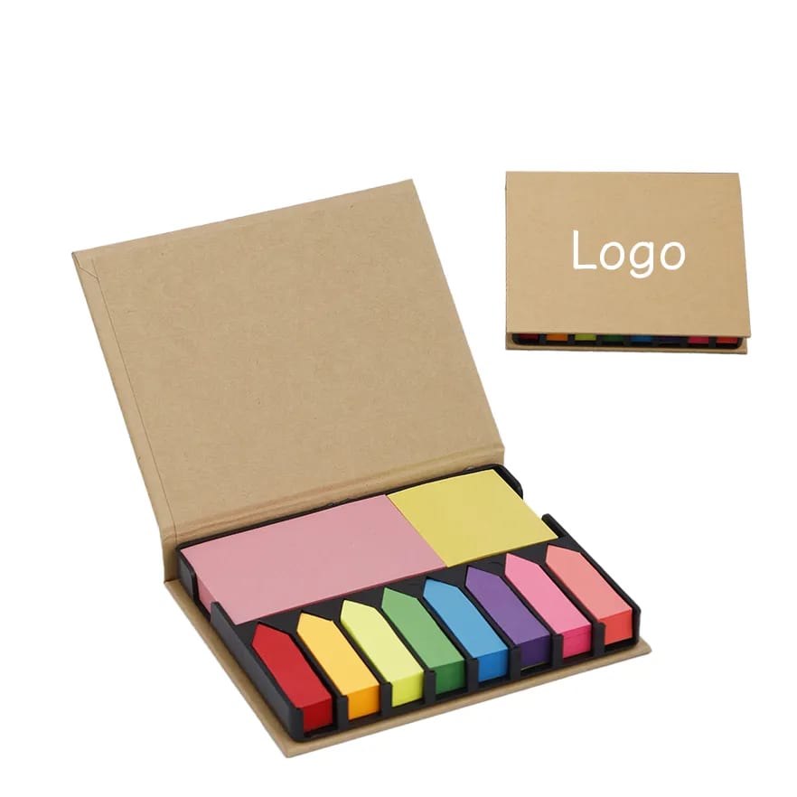 Recycled Hard Cover Sticky Note & Page Flags Organizer Set