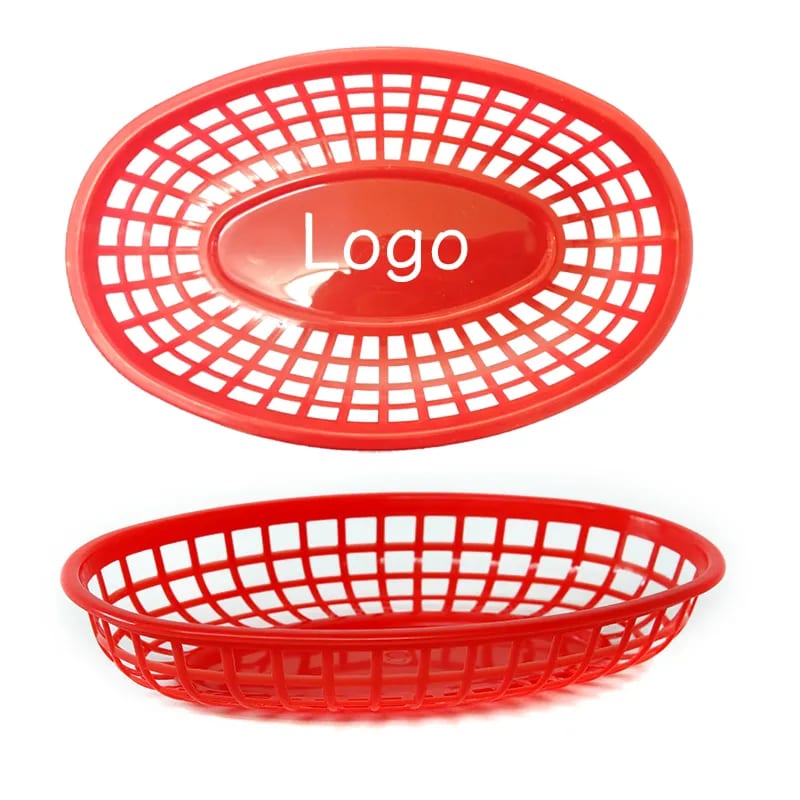 Reusable Oval Plastic Diner Style Food & Sandwich Basket