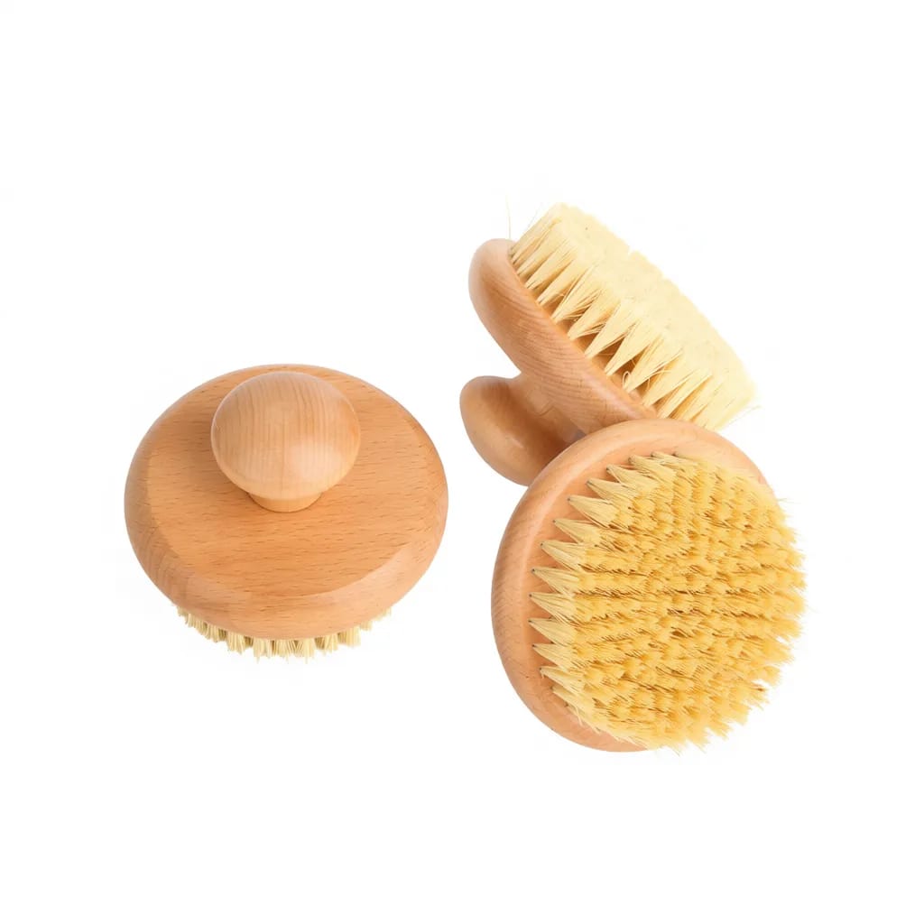 Round Natural Sisal Wood Body Massage Brush SPA Exfoliator
