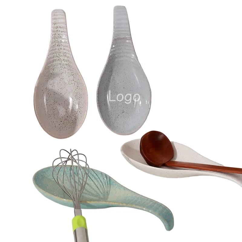 Rustic Speckled Ceramic Stove Top Utensil Spoon Rest