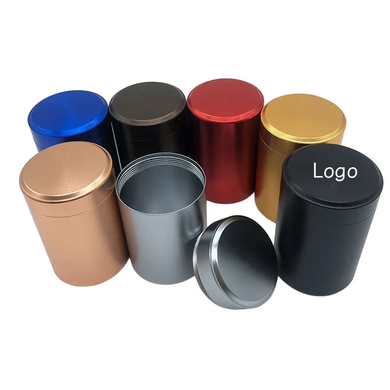 Sleek Anodized Aluminum Airtight Travel Storage Canister