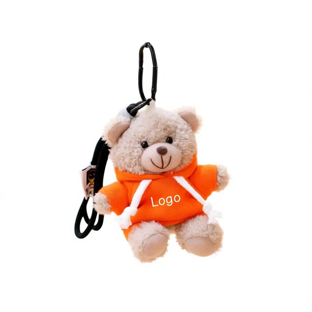 Soft Mini Teddy Bear in Hoodie Keychain Backpack Accessory