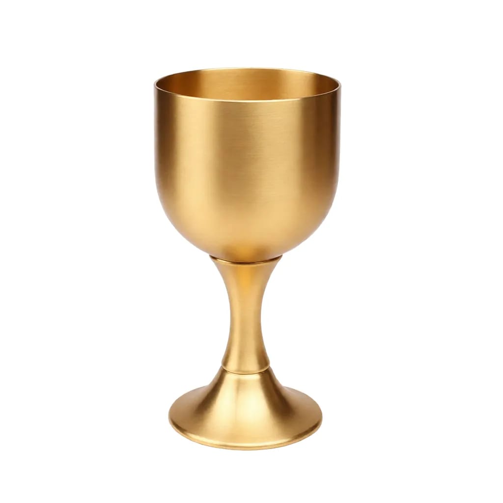 Solid Brass 4oz Wine Goblet Chalice Ceremonial Trophy Cup